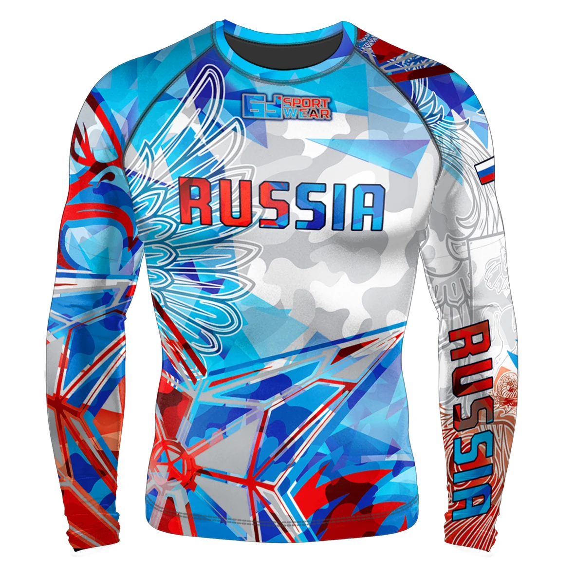 Рашгард мужской — Russia Патриот — макет · спереди